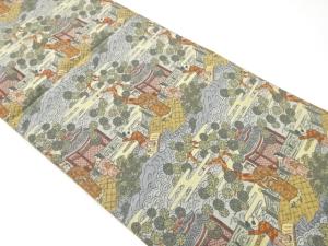 唐風景模様織り出し　名古屋帯